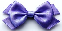 Elegant purple satin bow tie isolated on white background for fashion accessories, gift wrapping, hair decoration, and formal event styling.
