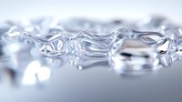 Clear liquid surface with dynamic ripples and waves creating abstract crystalline formations in macro photography. Pure water with light reflections and transparent texture.