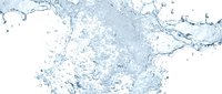 Crystal clear water splash with dynamic droplets and bubbles creating refreshing liquid motion against clean white background for beverage advertising.