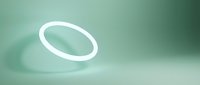 Glowing white halo ring floating against soft mint green gradient background, isolated on transparent space for overlay design use.