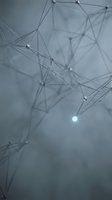 Abstract network structure with interconnected nodes and glowing spheres on gray background, representing digital connectivity, data flow, and technology concepts for web design and business applications.