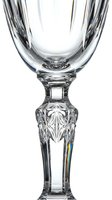 Elegant crystal wine glass with intricate cut stem detail, isolated on white background, showcasing luxury glassware craftsmanship for tableware and dining concepts.