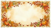 Autumn harvest frame with pumpkins, fall foliage, and decorative leaves on cream background. Seasonal border design for thanksgiving, autumn celebrations, and harvest-themed projects.