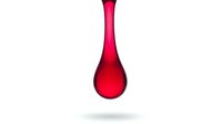Vibrant red liquid drop suspended in mid-air against white background, isolated and ready for design use on packaging, cosmetics, healthcare, and medical applications.