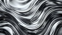 Smooth flowing liquid metal waves in monochrome tones, creating an abstract background suitable for modern design, wallpapers, and contemporary digital projects.