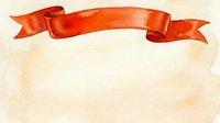 Red ribbon banner on aged cream background, isolated design element for vintage invitations, certificates, and decorative projects.