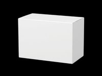 Blank white rectangular box isolated on transparent background, ready for packaging design, branding mockups, product presentations, t-shirt printing, and print-on-demand applications.