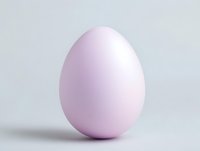 Soft pink pastel egg on light gray background with gentle shadow, minimalist composition for Easter holiday designs and spring season decorative elements.