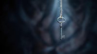 Antique silver key suspended by twine against dark blurred background, symbolizing unlocking opportunities, secrets, and access for conceptual designs.