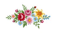 Watercolor floral bouquet with roses, daisies and lily on white background. Isolated spring flower arrangement for wedding invitations and greeting cards.