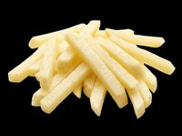 Golden crispy french fries isolated on transparent background, ready for t-shirt designs, clipart, stickers, print-on-demand products, and sublimation projects.