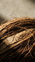 Natural coconut fiber coir texture with organic brown strands and rustic surface detail for eco-friendly craft and sustainable material projects.