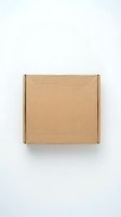 Brown cardboard shipping box isolated on white background for e-commerce packaging and delivery service mockup design.