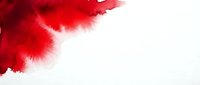 Abstract red watercolor paint splash on white background with soft bleeding edges and artistic texture for creative design projects.