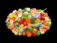 Assorted colorful candies and gummy sweets isolated on transparent background, ready for design use on t-shirts, stickers, clipart, print-on-demand products, and sublimation projects.