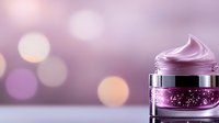 Luxury pink cosmetic cream jar with swirled texture on bokeh background for skincare and beauty product marketing campaigns.