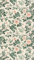 Seamless floral pattern with blush pink roses and sage green foliage on cream background, romantic vintage style botanical repeat design for fabric and wallpaper.