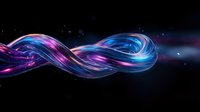 Glowing twisted strands of blue and purple light creating dynamic flowing curves against dark background with sparkles and energy effects for abstract designs.