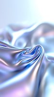 Smooth flowing metallic liquid surface with iridescent blue and silver waves creating abstract luxury background for modern design and advertising projects.