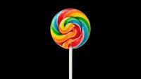 Colorful rainbow swirl lollipop on a stick, isolated on transparent background, ready for stickers, t-shirt design, clipart, and print on demand use.