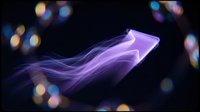 Purple flowing energy wave with glowing light effects on dark background. Abstract digital motion graphics for technology presentations and futuristic designs.