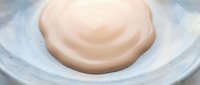 Creamy beige cosmetic product swirl in ceramic bowl, skincare moisturizer or foundation texture for beauty and wellness applications.