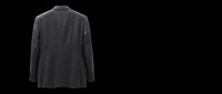 Black blazer isolated on transparent background, ready for fashion design, t-shirt mockups, clipart, print-on-demand products, and sublimation projects.