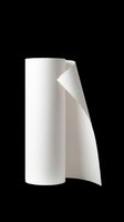 Rolled white paper sheet with peeling corner isolated on transparent background, ready for design use in print-on-demand, sublimation, stickers, and digital crafts.