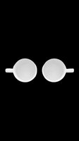 Two white ceramic mugs viewed from above, isolated on transparent background. Empty cups top view clipart for cafe menus, print on demand, stickers, and T-shirt design use.