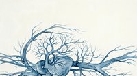 Anatomical human brain with neural network branches extending outward in blue tones on light background for medical education and neuroscience concepts.