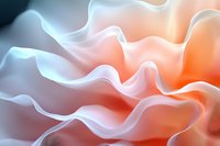 Soft coral and white wavy petals create gentle flowing curves in macro photography, revealing delicate textures and gradients for elegant abstract backgrounds.