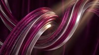 Flowing metallic ribbons in burgundy and rose gold creating elegant curves with glossy reflective surface and smooth gradients for luxury design projects.