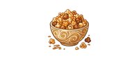 Bowl of crunchy cereal balls breakfast food isolated on white background for healthy morning meal design and nutrition graphics.