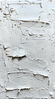 White textured plaster wall with rough uneven surface showing thick paint strokes and layers creating abstract artistic pattern. Suitable for backgrounds.