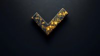 Glowing golden checkmark symbol with circuit pattern texture on dark background, modern tech verification concept for digital and web design.