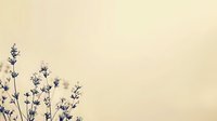 Delicate purple lavender flowers against soft beige background with copy space, creating minimalist botanical composition for wellness and spa designs.