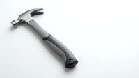 Professional claw hammer with ergonomic handle isolated on white background for construction and carpentry projects.