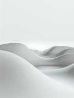 Abstract white wavy landscape with smooth curved lines and soft shadows creating minimalist architectural background for modern design projects and presentations.