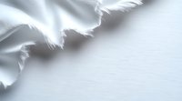 Soft white feathers creating gentle shadows and delicate texture against light background, conveying purity, lightness and ethereal atmosphere. Minimalist composition.