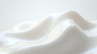 Smooth white cream or milk with flowing waves and glossy texture on isolated background, suitable for cosmetics, dairy, skincare, and beverage packaging design.