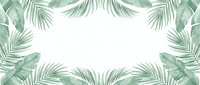 Tropical palm and banana leaves frame isolated on white background, ready for design layouts, invitations, and botanical branding projects.