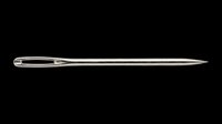 Stainless steel laboratory pipette with elongated shaft and rounded tip, isolated on transparent background, ready for clipart, print-on-demand, and design use.