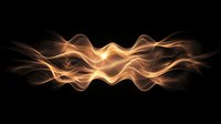 Abstract golden energy waves flowing horizontally across black background creating dynamic light patterns for modern digital design projects.