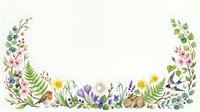 Watercolor floral border frame with wildflowers, leaves and botanical elements on white background for spring design projects and greeting cards.