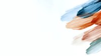 Abstract brush strokes in soft peach, teal and white create gentle flowing movement against clean background, suitable for modern minimalist design projects.