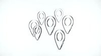 Minimalist location pin icons in gray outline style on white background for navigation apps, maps, and digital design projects.