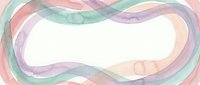 Soft watercolor waves in pastel rainbow colors creating flowing organic frame with white center space for text or design elements.