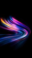 Motion effect with pink, blue, and yellow streaks against black background, suitable for tech designs.