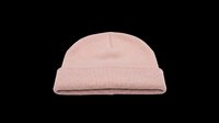 Pink knit beanie hat isolated on transparent background, ready for t-shirt design, stickers, clipart, print on demand, and sublimation projects.