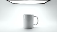 White ceramic mug mockup on neutral background, isolated and ready for design customization, branding, and merchandise applications.